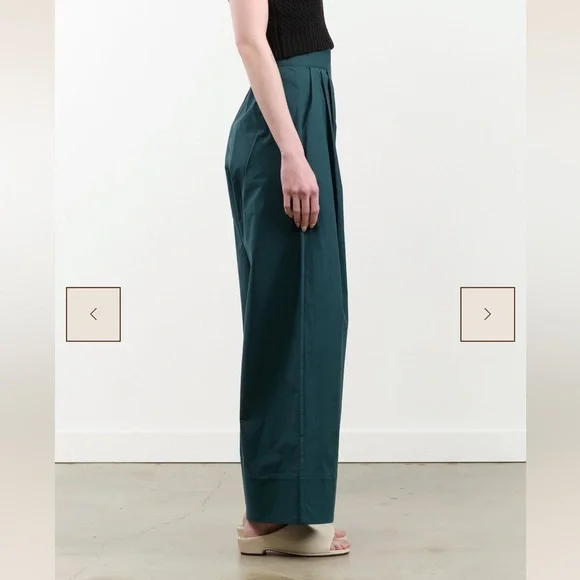 Rachel Comey Coxsone Pant Dark Juniper Green Organic Cotton Wide Leg Size 4 - Picture 6 of 12